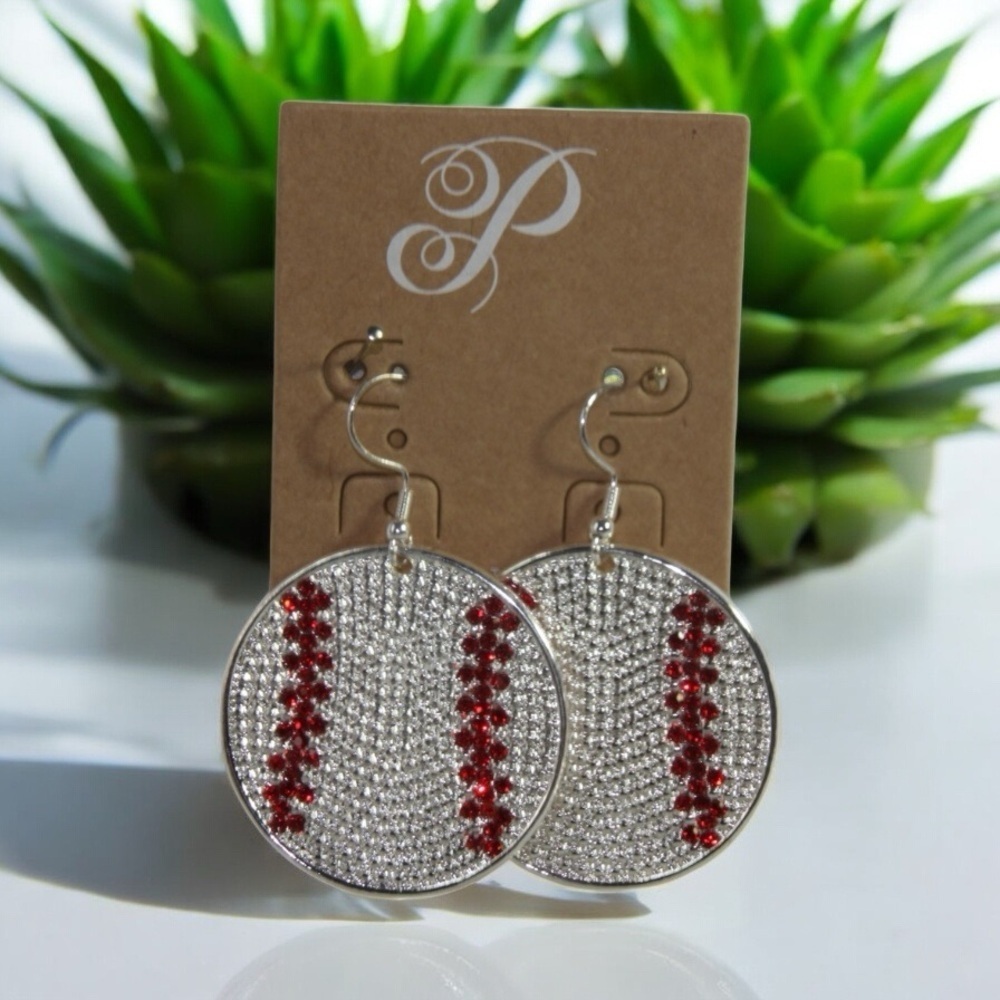 ❄️ Plunder | Blake Crowe Earrings Shabby Chics Silver Baseball